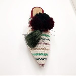 🆕{SCHUTZ } Gaely Pom Pom-Tassel Mules